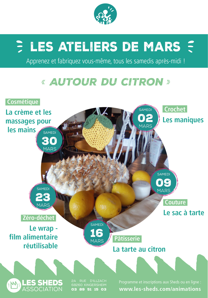 Affiche Les ateliers de mars : "Autour du citron"